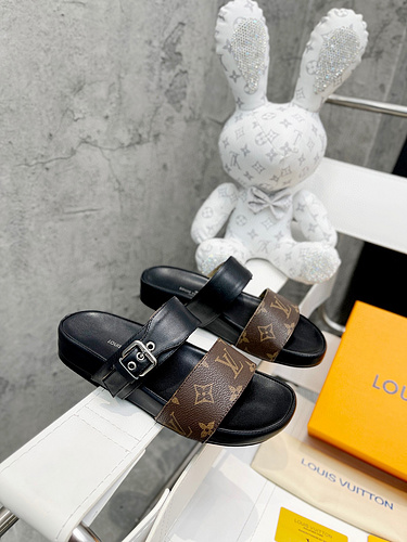 LV high version 2022 Milan exhibition walking embroidered thick sole slippers 35-41_-85b86622